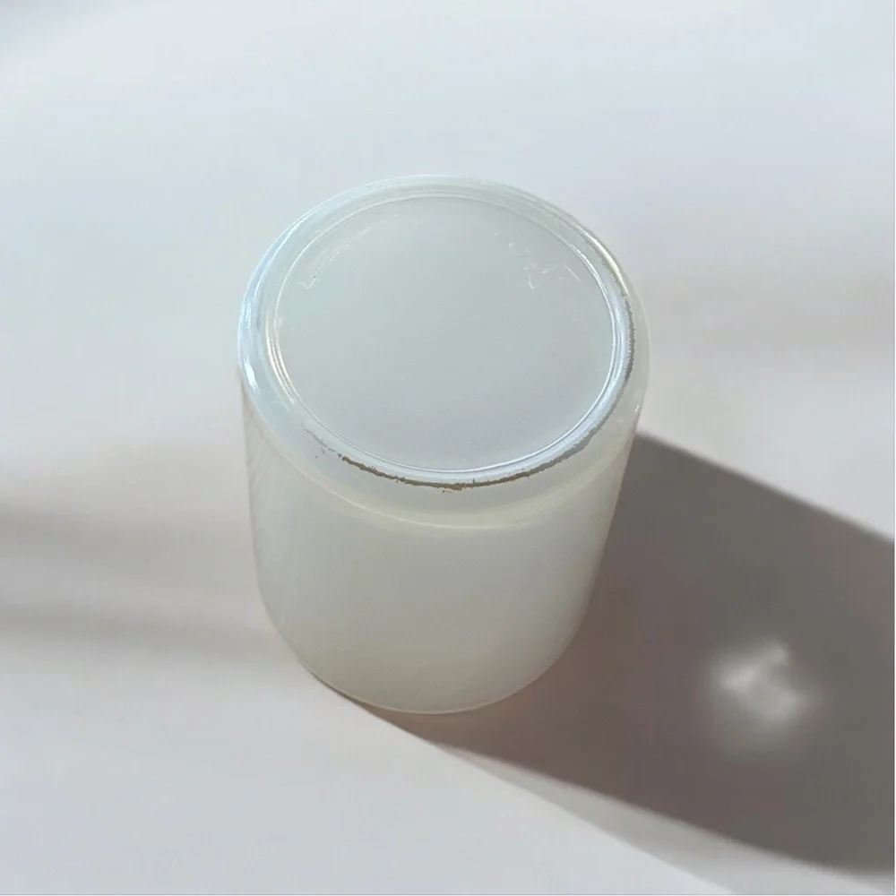 Glossy White Glass Cylinder Jar 3in tall, 2.5in diameter